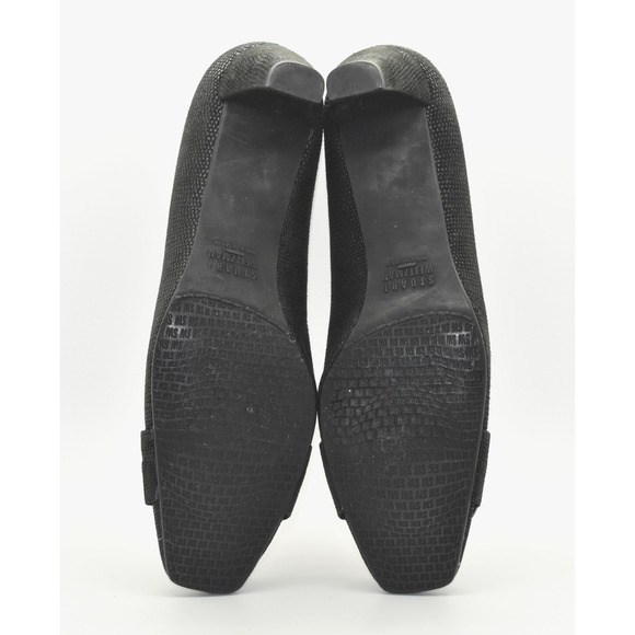A7 Auth STUART WEITZMAN Black Fabric W/Silver Tone Buckle Detail Pumps Size 6M - Picture 4 of 6